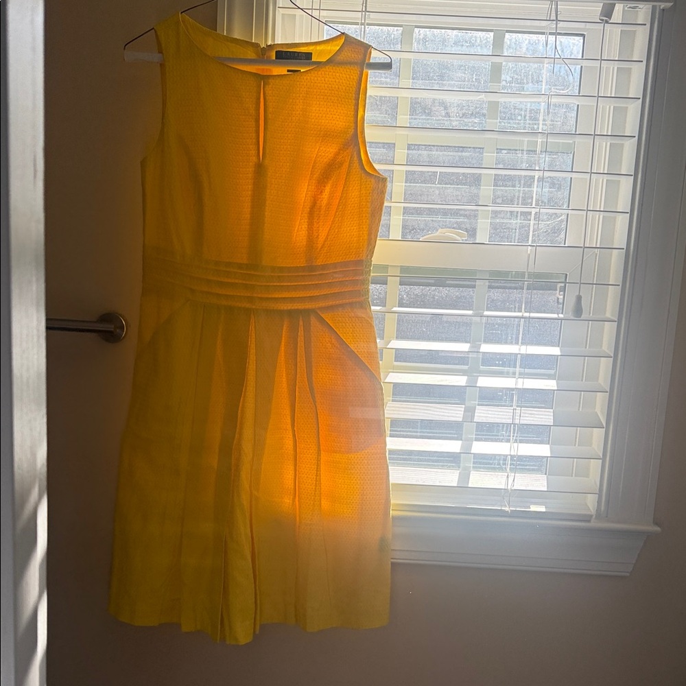 Lauren Ralph Lauren Vibrant Yellow Midi Dress